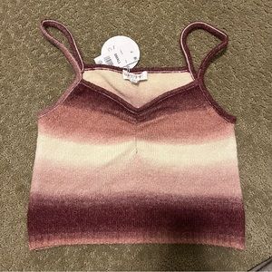 Wayf 98 knit sweater spaghetti strap crop top tank top size small